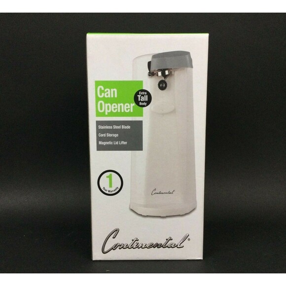 Continental Can Opener -Electronic -Magnetic- White -Cord Storage- New Open Box! - Picture 1 of 3